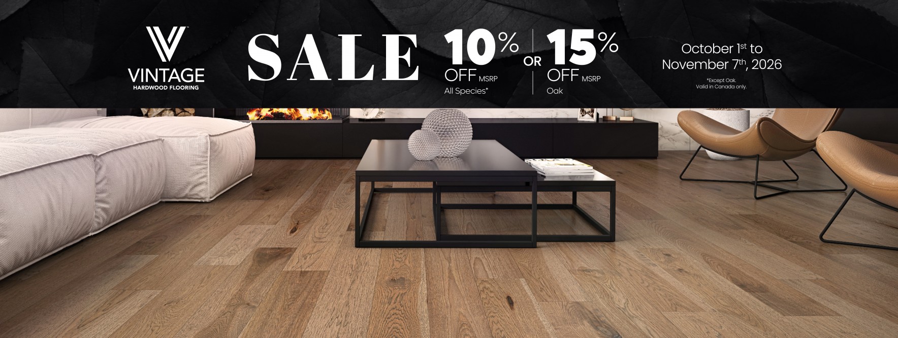 Sale up to 15% off msrp. October 1st to November 7, 2026